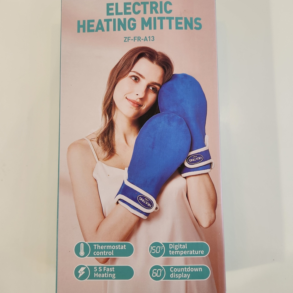 Electric Heating Mittens - Super Soft - Blue